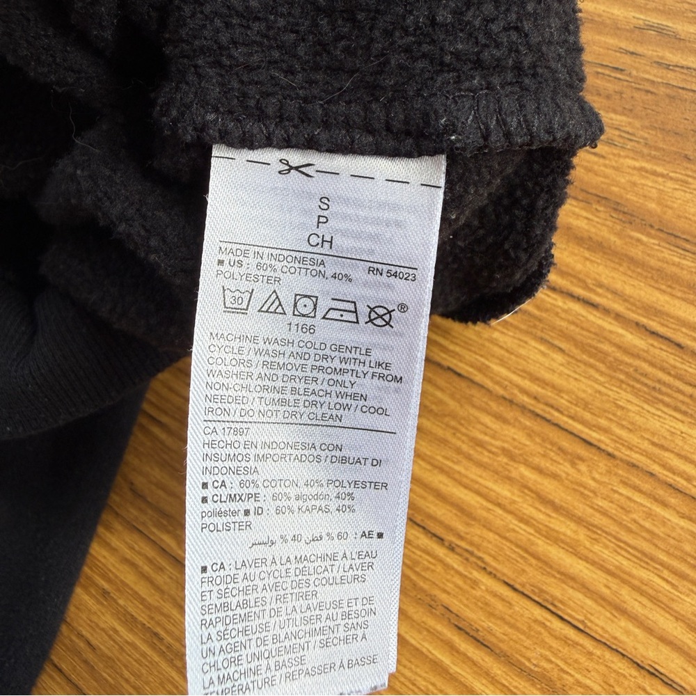 Old Navy Black Hoodie White Ties Size S - Picture 4 of 5